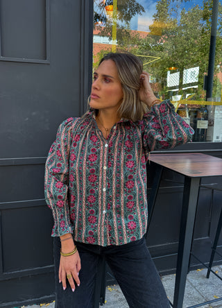 Green Nantes blouse