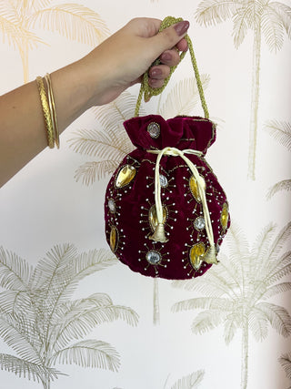 Bolso saquito gemas fresa