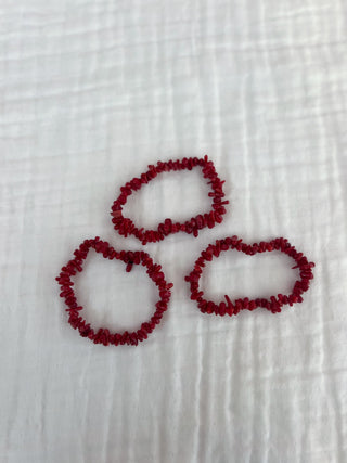 Pulsera corales roja elástica