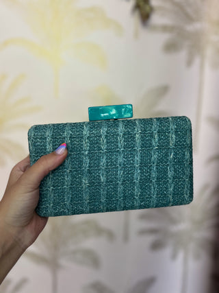 Clutch hilo cuadros azul