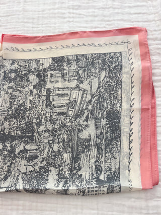 Pañuelo París gris y rosa
