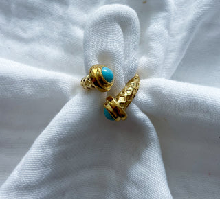 Anillo doble turquesa
