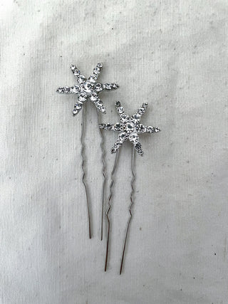 Horquillas Estrella brillos plata