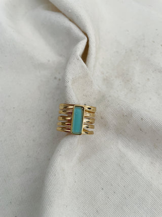 Anillo piano verde agua