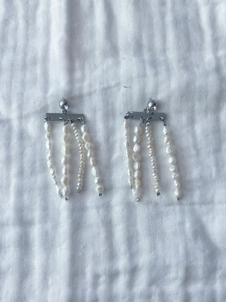 Pendientes pearl plata