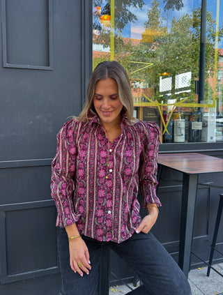 Blusa Nantes burdeos