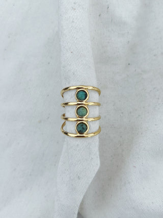Anillo triple piedra