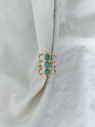 Anillo triple piedra