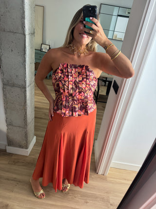 Top Pauline estampado coral