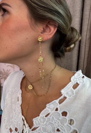Pendientes girasol dorado