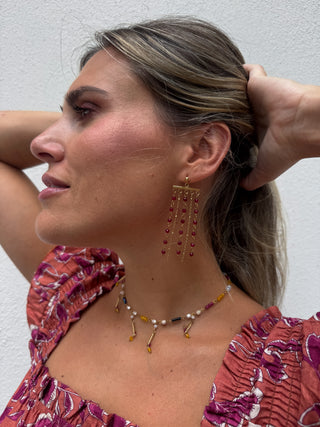 Pendientes Topaze burdeos
