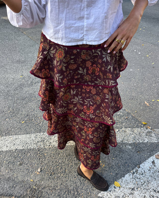 Falda Apsará granate