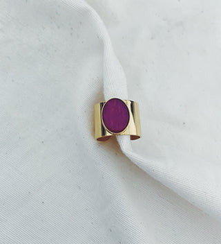 Anillo Piedra burdeos