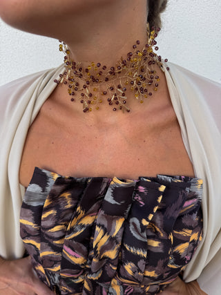 Choker Reina granate