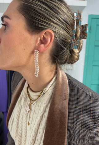 Pendientes espiga diamantitos oro