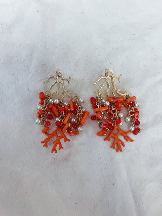 Pendientes corales coral