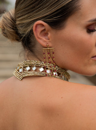 Pendientes Topaze burdeos