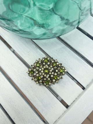 Broche Soledad verde alargado