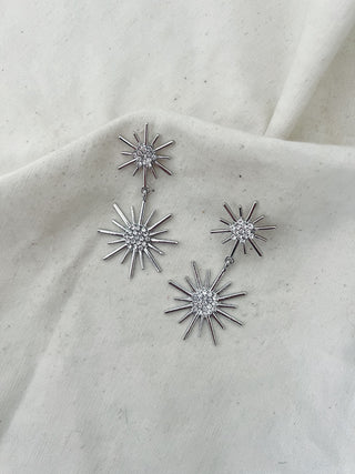 Pendientes constelación brillos plata