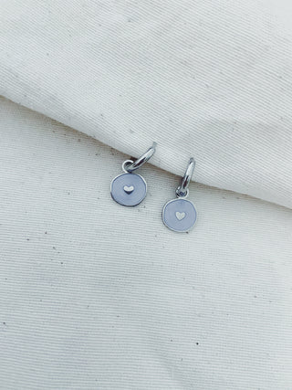 Arito círculo lila corazón plata