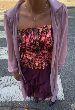 Top Pauline estampado coral