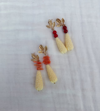 Pendientes hueso corales
