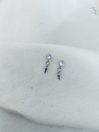 Pendiente diamante pincho plata
