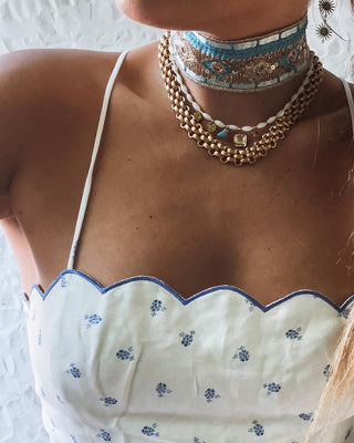 Choker étnico turquesa