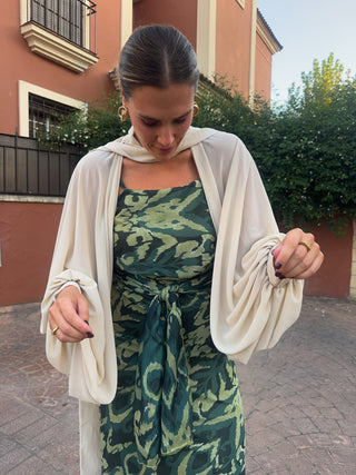 Manguitos gasa beige