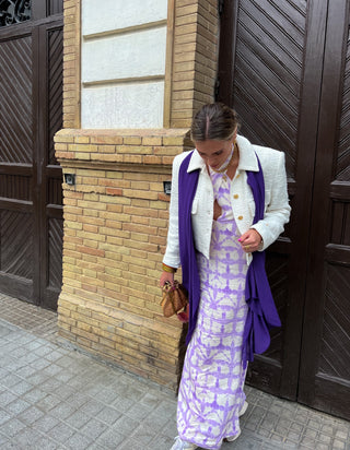 Vestido tie dye Lila y blanco