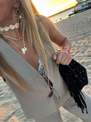 Collar perlas y coral