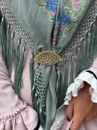 Broche abanico real