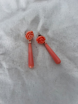 Pendientes lágrima flor