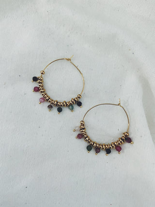 Aros bolitas lilas