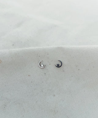 Mini luna y estrella plata