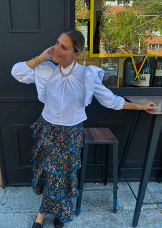 Falda Apsará azul