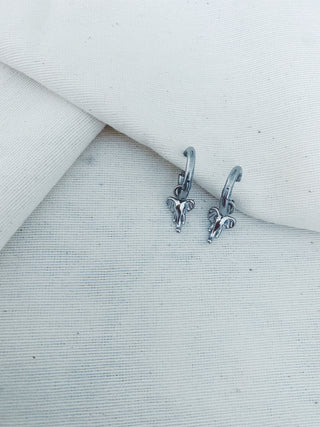 Pendiente mini elefante plata
