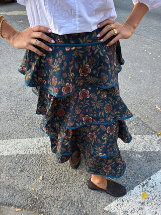 Falda Apsará azul