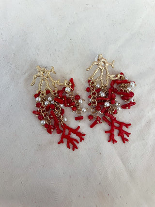 Pendientes corales rojo