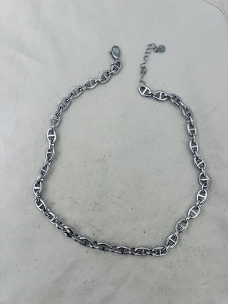 Cadenita eslabones entralazado plata