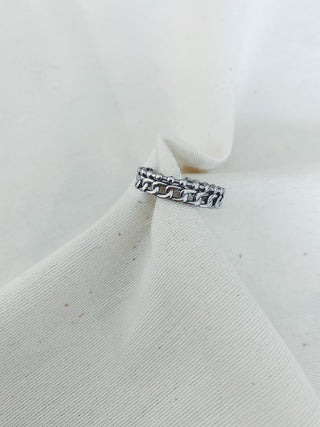 Anillo Eslabones puntos plata
