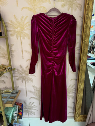 Vestido balaitús frambuesa terciopelo