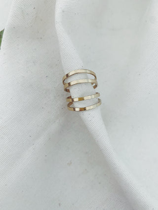 Anillo rayas margaritas