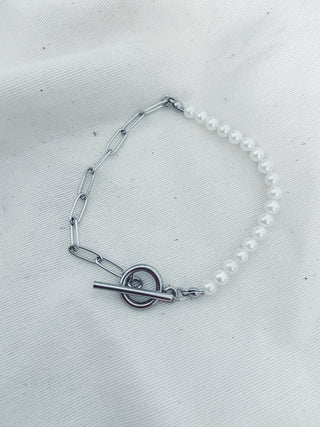 Pulsera perlas plata