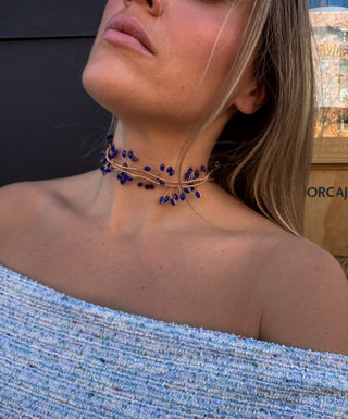 Choker Jazmín azul