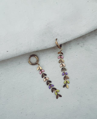 Pendientes César multicolor oro