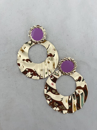 Pendientes aro color Lila