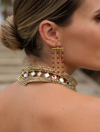 Pendientes Topaze burdeos
