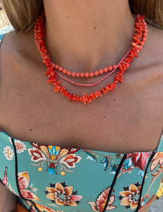 Collar corales fino coral claro