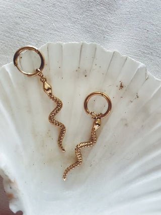 Aros serpientes maxi oro